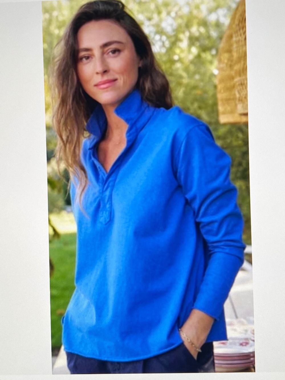 FRANK & EILEEN Patrick Popover Henley Long Sleeve Blue Size M